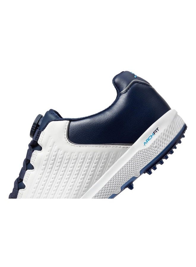 SKECHERS حذاء جولف رياضي للرجال برو 6 مقاوم للماء، أبيض/كحلي/أزرق، مقاس 43 EU - Image 5