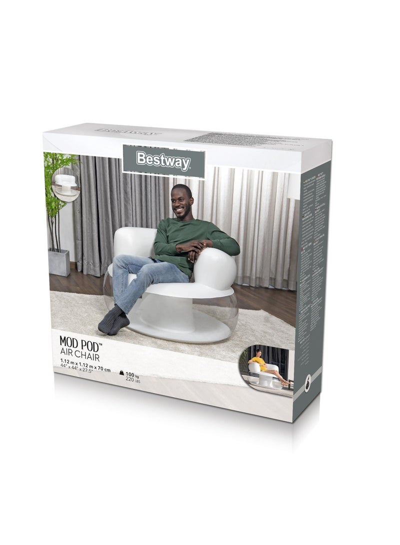Bestway® 44" x 44" x 27.5"/1.12m x 1.12m x 70cm Mod Pod Air Chair 75138 - Image 2