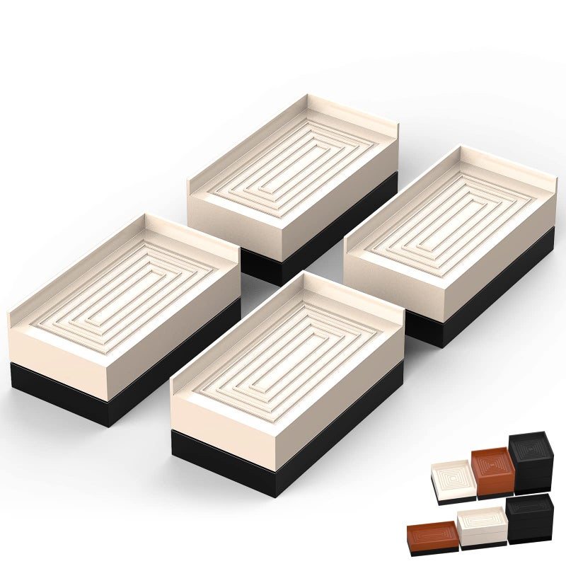 Tclouda رافعات الأثاث Tclouda لسرير الأريكة المكتب الطاولة الكرسي الثلاجة ترفع إلى 15 3 و 4 بوصة رافعات قابلة للتعديل مربعة لدعائم ثقيلة تدعم حتى 1300 رطل 15 بوصة مشمش مستطيل