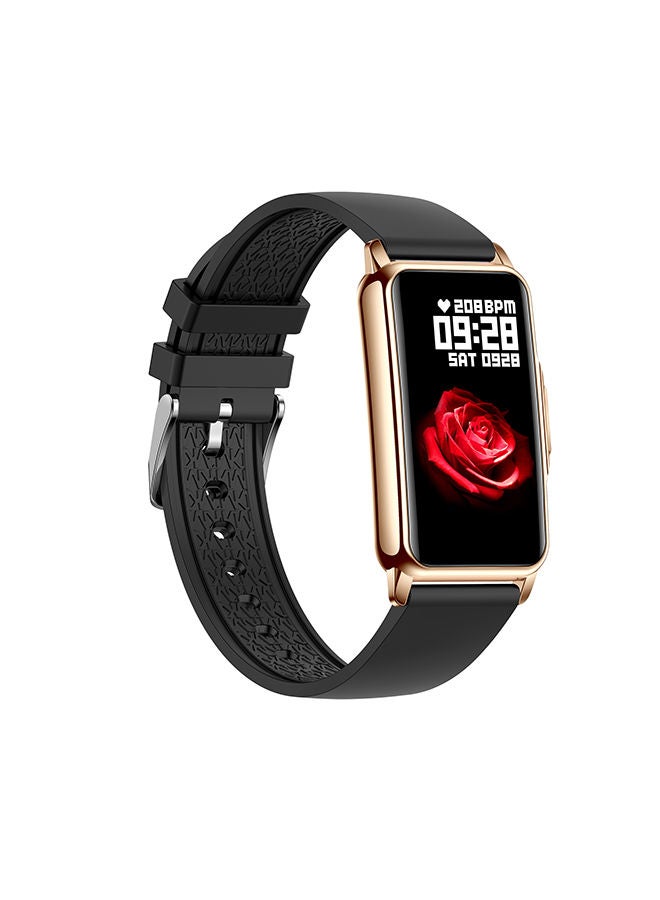 AROAQ H80 1.47 inch Golden Smart Watch Multi Sport Mode Fitness Bracelet IP67 Waterproof Health Watch Sleep Monitoring With Black Silicone Strap - Image 3