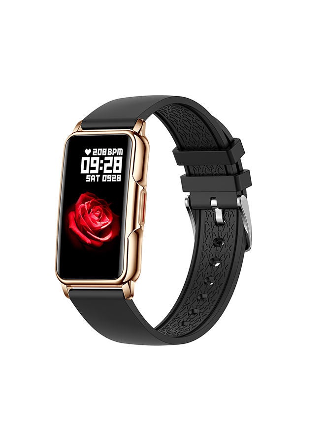 AROAQ H80 1.47 inch Golden Smart Watch Multi Sport Mode Fitness Bracelet IP67 Waterproof Health Watch Sleep Monitoring With Black Silicone Strap - Image 2