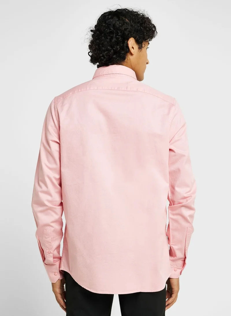 Thomas Scott Thomas Scott Classic Slim Fit Twill Weave Pure Cotton Casual Shirt