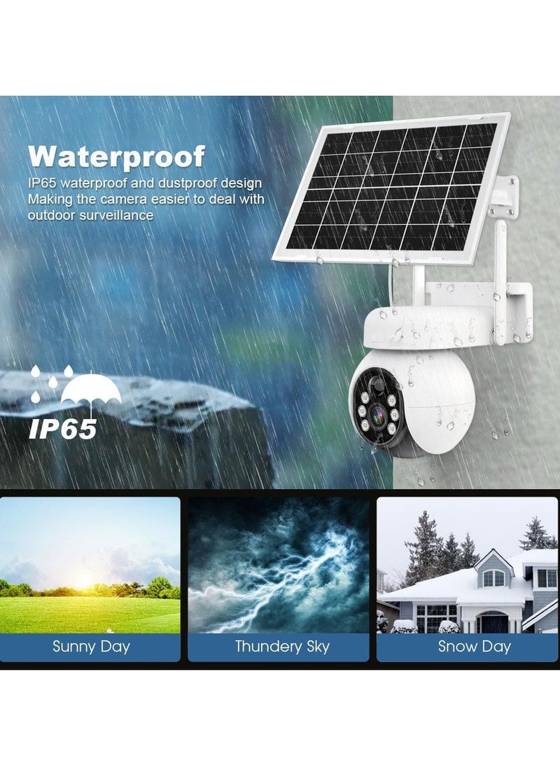 Generic - 4G LTE Cellular Security Camera Wireless Outdoor Camera, Battery Powered with 7Watt Solar Panel,4MPHD, Two-way Audio,Night Color, FIR Human Detection,Ultra Low Power,Support SD Card - Image 1