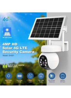 Generic 4G LTE Cellular Security Camera Wireless Outdoor Camera, Battery Powered with 7Watt Solar Panel,4MPHD, Two-way Audio,Night Color, FIR Human Detection,Ultra Low Power,Support SD Card  - Image 1