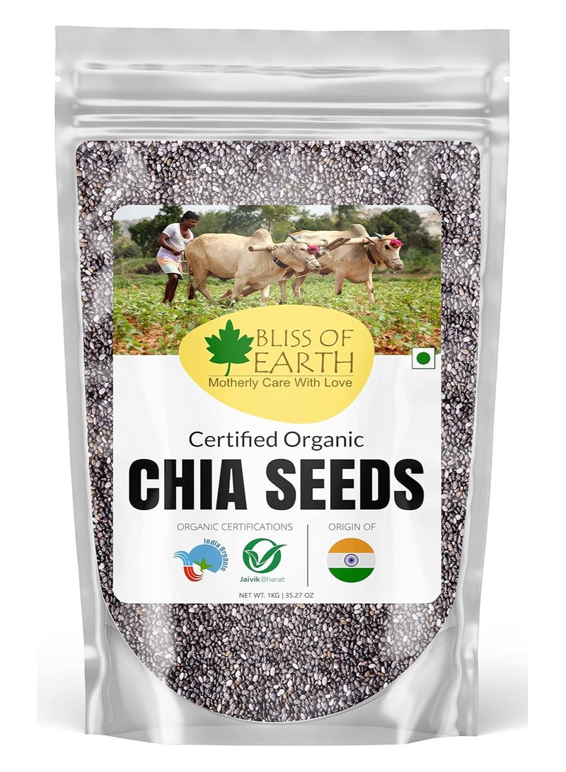 BLISS OF EARTH Chia & Flax Seeds Combo for Weight Loss, Plant-Based Seeds for Planting, High Protein Superfood Flax & Chia Seeds Fiber & Omega-3 Rich, Raw Seed for Tea, Smoothie & Baking – 1kg Each - Image 2