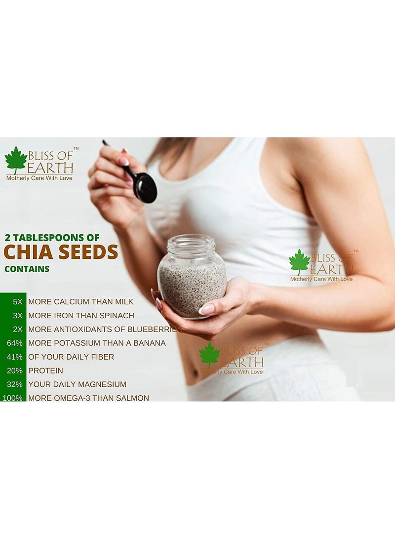 BLISS OF EARTH Chia & Flax Seeds Combo for Weight Loss, Plant-Based Seeds for Planting, High Protein Superfood Flax & Chia Seeds Fiber & Omega-3 Rich, Raw Seed for Tea, Smoothie & Baking – 1kg Each - Image 5