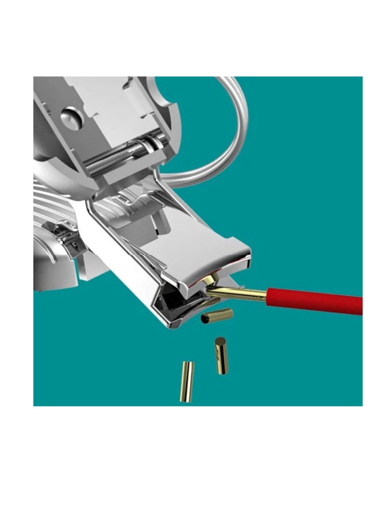 Excefore مقص أظافر صغير قابل للطي من الفولاذ المقاوم للصدأ، مقص أظافر محمول للسفر مع مبرد أظافر، مقص أظافر محمول مع سلسلة مفاتيح، فضي - Image 2