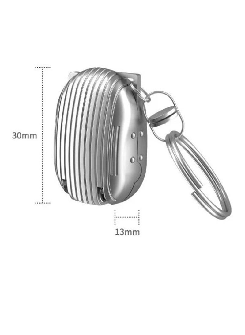 Excefore مقص أظافر صغير قابل للطي من الفولاذ المقاوم للصدأ، مقص أظافر محمول للسفر مع مبرد أظافر، مقص أظافر محمول مع سلسلة مفاتيح، فضي - Image 5