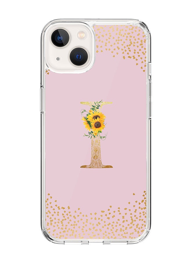 Stylizedd Classic Clear Case For iPhone 15 Plus, Hybrid Soft Case Thin Cover- Custom Monogram Initial Letter Mandala Floral Pattern Alphabet - I ( Pink) - Image 1