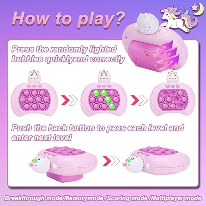 FAST PUSH POP BUBBLE GAME, HANDHELD GAME QUICK PUSH SENSORY TOYS PUZZLE GAME, FIDGET GAME FOR KIDS AND ADULTS, LIGHT-UP POP GAME, FUN PARTY FAVORS AND BIRTHDAY GIFT FOR BOYS AND GIRLS - Image 3