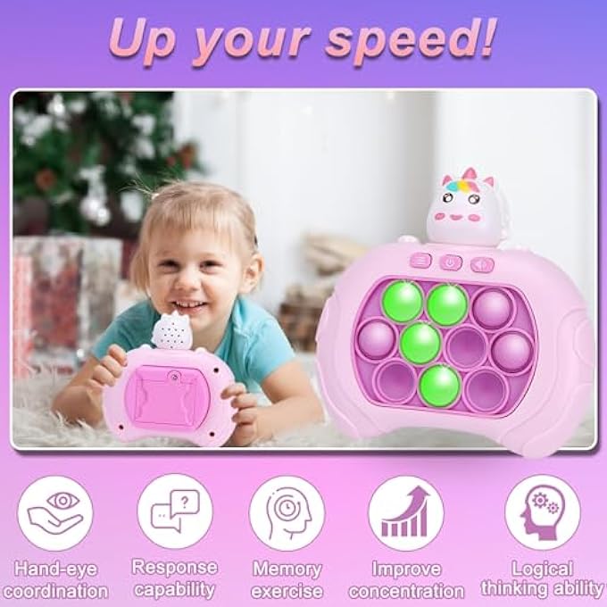 FAST PUSH POP BUBBLE GAME, HANDHELD GAME QUICK PUSH SENSORY TOYS PUZZLE GAME, FIDGET GAME FOR KIDS AND ADULTS, LIGHT-UP POP GAME, FUN PARTY FAVORS AND BIRTHDAY GIFT FOR BOYS AND GIRLS - Image 2