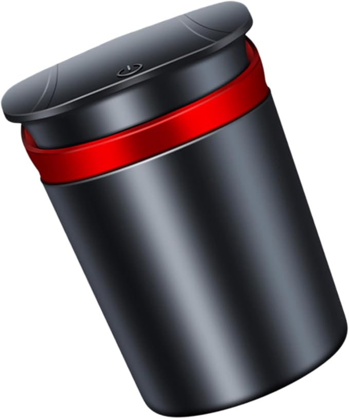 Red Portable Outdoor Car Ashtray With Lid Cigarette Ash Holder For Smokers - Image 1