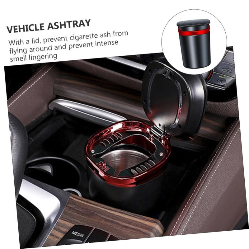 Red Portable Outdoor Car Ashtray With Lid Cigarette Ash Holder For Smokers - Image 5