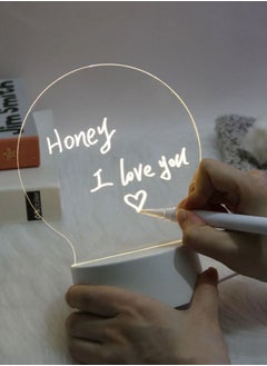7 color light transparent message board 3D night light note writing home memo
