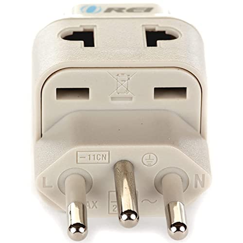 OREI India to Brazil (Type N) Travel Adapter Plug - 2 in 1 - CE Certified - RoHS Compliant - White Color (DB-11C) - Image 5