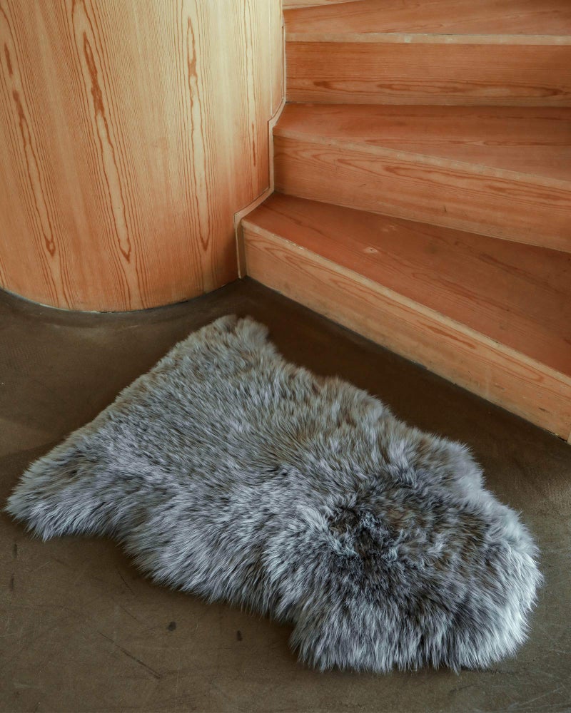 WaySoft New Zealand Sheepskin Area Rug â€“ Genuine Fluffy Wool, Multiple Sizes, Bedroom or Living Room Decor(2ft x 3ft,Grey) - Image 1