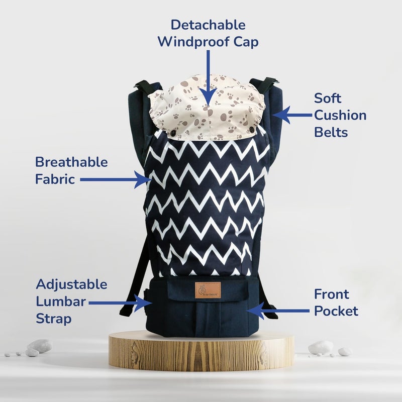 R for Rabbit Hug Me Ergo Baby Carrier - Blue & White - Image 4