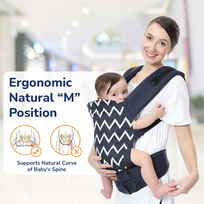 R for Rabbit Hug Me Ergo Baby Carrier - Blue & White - Image 2