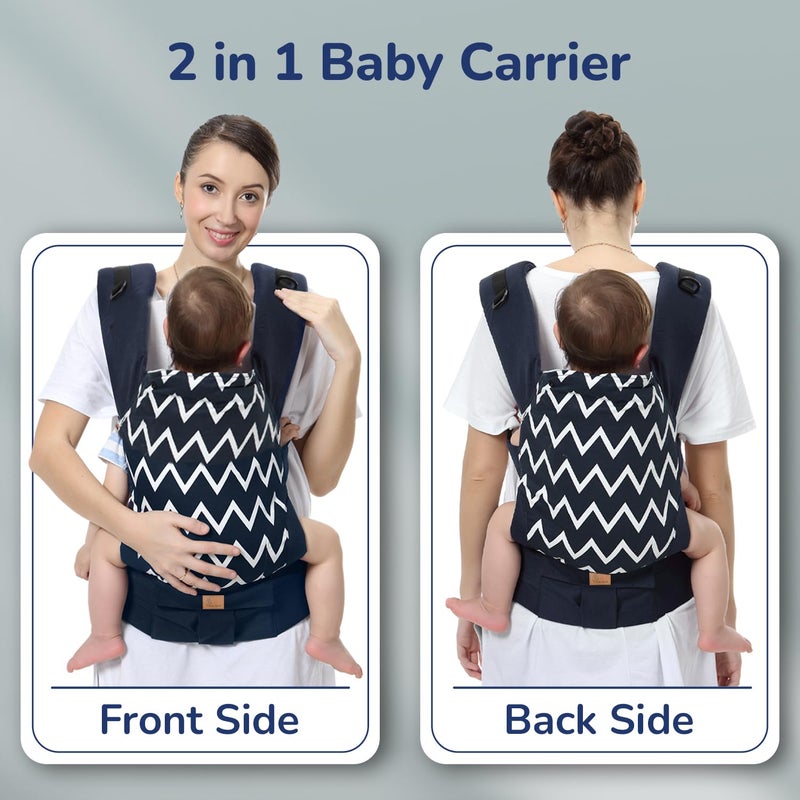 R for Rabbit Hug Me Ergo Baby Carrier - Blue & White - Image 3