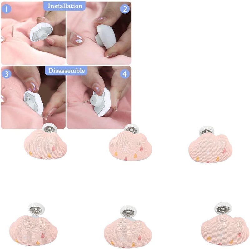 16pcs Duvet Pin Clips, Comforter Fasteners with Cloud Shape Design, Detachable Button Pins for Quilt Cushions Curtains, Secure Duvet Insert Holder for Thick Bedding (Pink) - Image 2