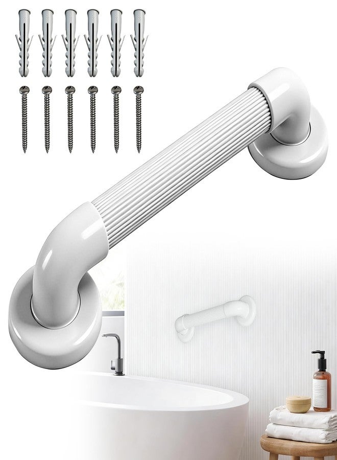 Yanzifly Shower Grab Bar for Wall: 12” ABS Safety Bars for Seniors, Wall Mount Bath tub Handles with Screws & Anchors, Bathroom Support Rails for Pregnant Women & Handicap Users, Toilet & Bathtub Assistance - Image 1