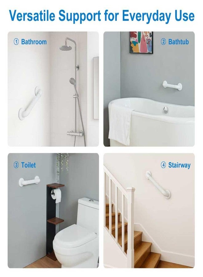 Yanzifly Shower Grab Bar for Wall: 12” ABS Safety Bars for Seniors, Wall Mount Bath tub Handles with Screws & Anchors, Bathroom Support Rails for Pregnant Women & Handicap Users, Toilet & Bathtub Assistance - Image 4