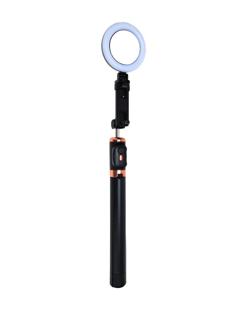 Selfie Stick Tripod With Two LED Ring Fill Lights Extendable Bluetooth With Remote - Image 2