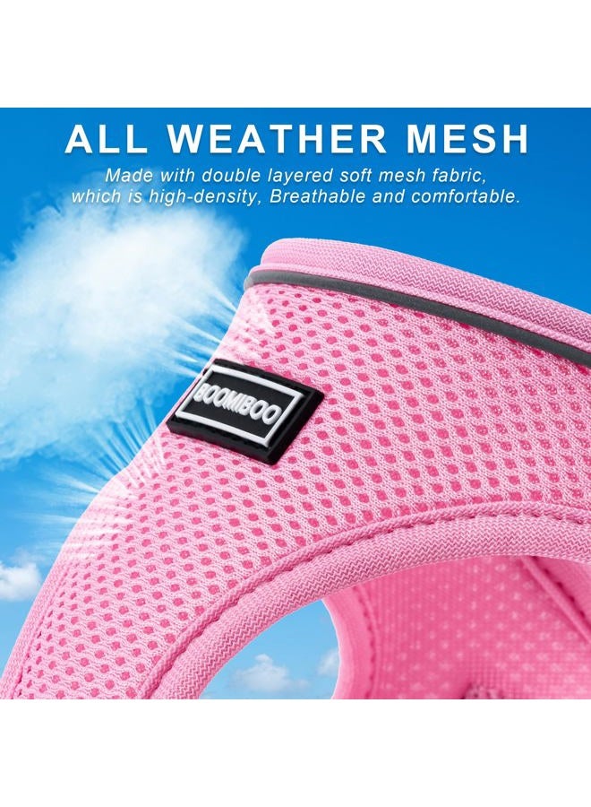 BOOMIBOO Dog Harness with Leash Set, No Pull Adjustable Reflective Step-in Puppy Pet Vest Harnesses for Small Medium Large Dogs and Cats,Cranberry XS - Image 4