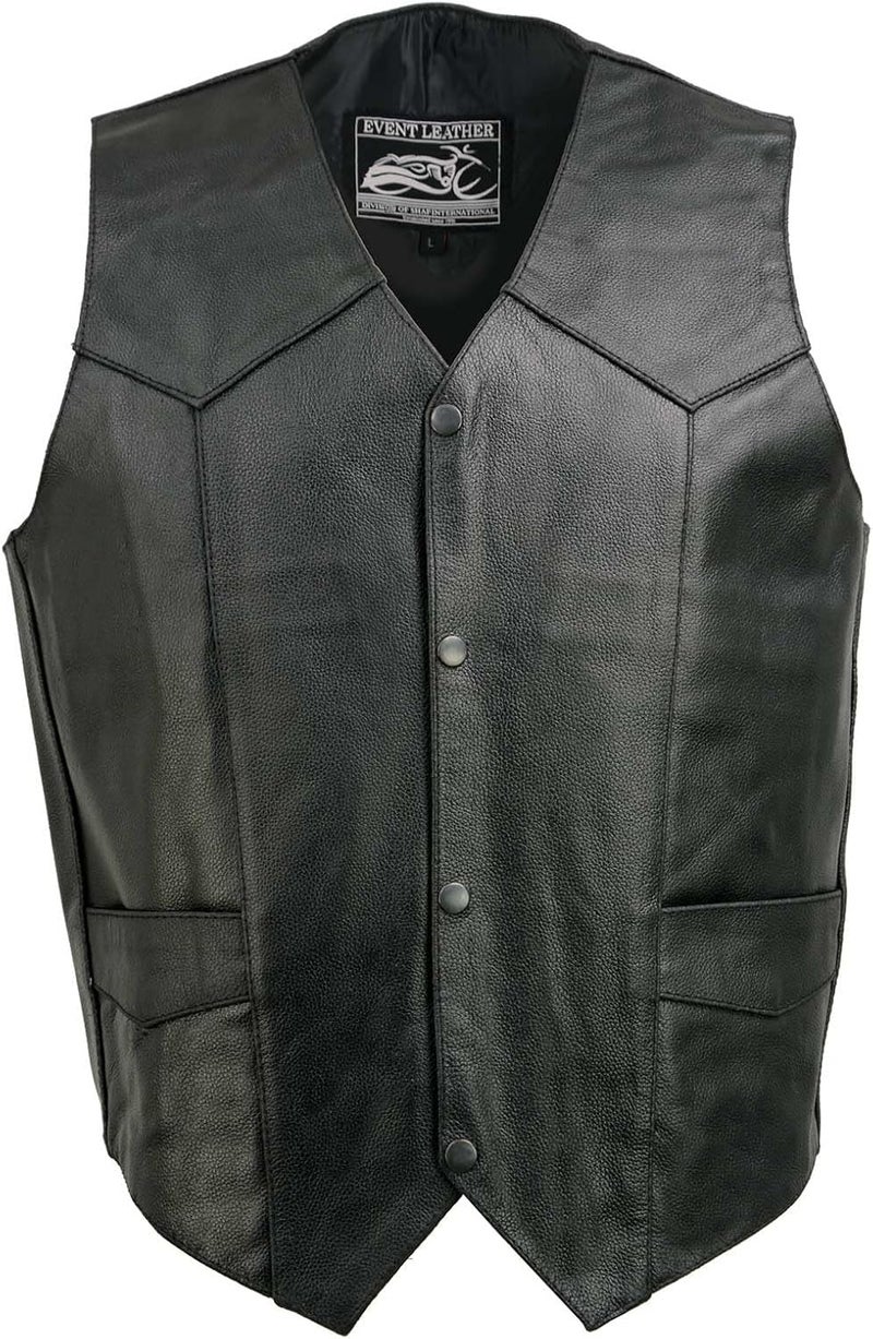 EVENT LEATHER EL5310 Black Motorcycle Leather Vest for Men - Riding Club Adult Motorcycle Vests - 7X-Large - Image 5