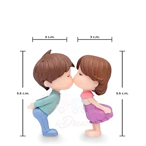 iDream Adorable Couple Resin Showpiece Miniatures – Romantic Home Decor, Cute Love Figurines for Table, Car Dashboard, Gift for Couples, Anniversary, Birthday, Valentine’s Day (Blue & Violet) - Image 2
