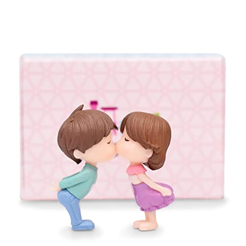 iDream Adorable Couple Resin Showpiece Miniatures – Romantic Home Decor, Cute Love Figurines for Table, Car Dashboard, Gift for Couples, Anniversary, Birthday, Valentine’s Day (Blue & Violet) - Image 3