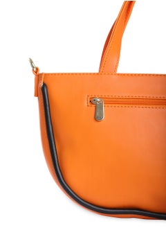 CAPRESE Caprese Gracie Solid Orange Faux Leather Medium Satchel Bag  - Image 5