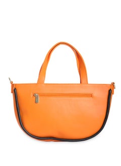 CAPRESE Caprese Gracie Solid Orange Faux Leather Medium Satchel Bag  - Image 4