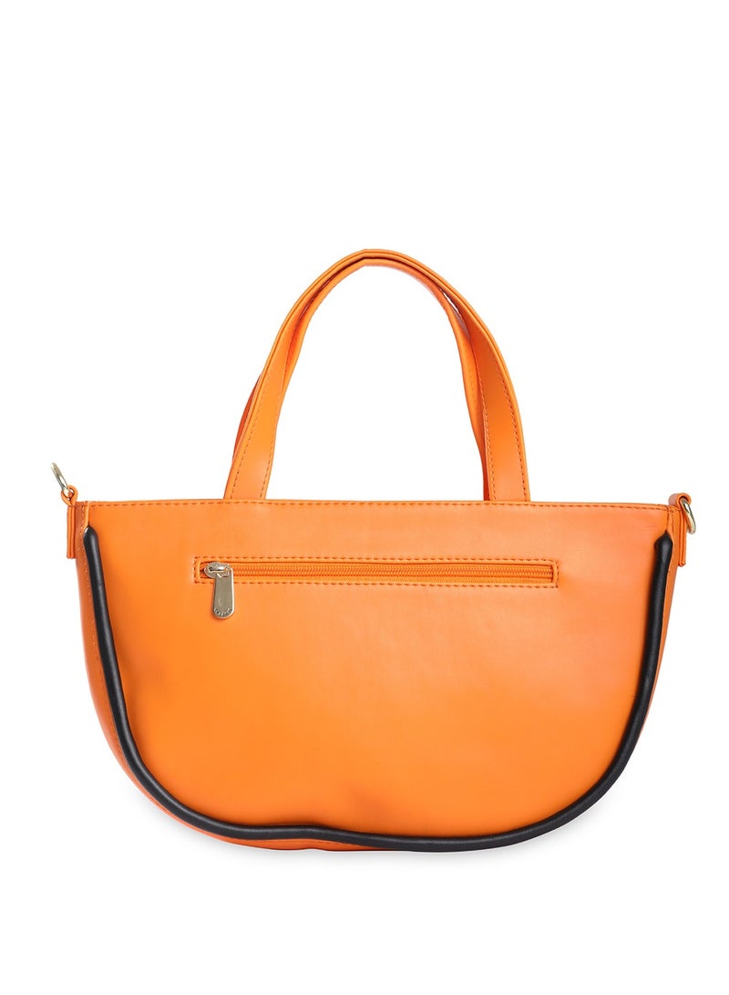كابريسي جرايسي حقيبة متوسطة الحجم من الجلد الصناعي باللون البرتقالي الصلب - Image 4
