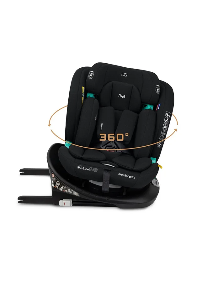 نيوبريز مقعد سيارة للأطفال i-GUARDIA 360° ISOFIX i-Size، قابل للتحويل، حماية من الاصطدام الجانبي، ذاكرة فوم 0-12 سنة