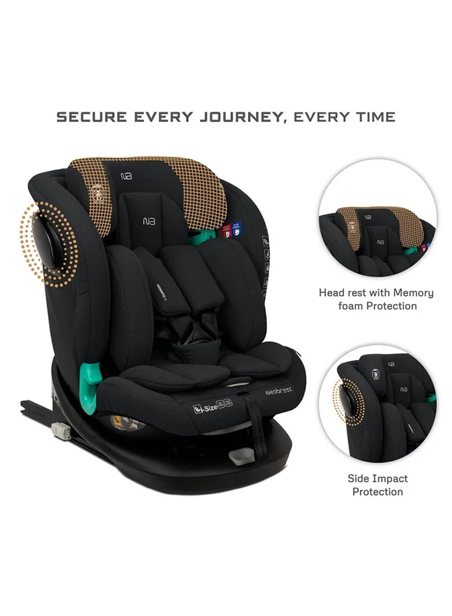 نيوبريز مقعد سيارة للأطفال i-GUARDIA 360° ISOFIX i-Size، قابل للتحويل، حماية من الاصطدام الجانبي، ذاكرة فوم 0-12 سنة