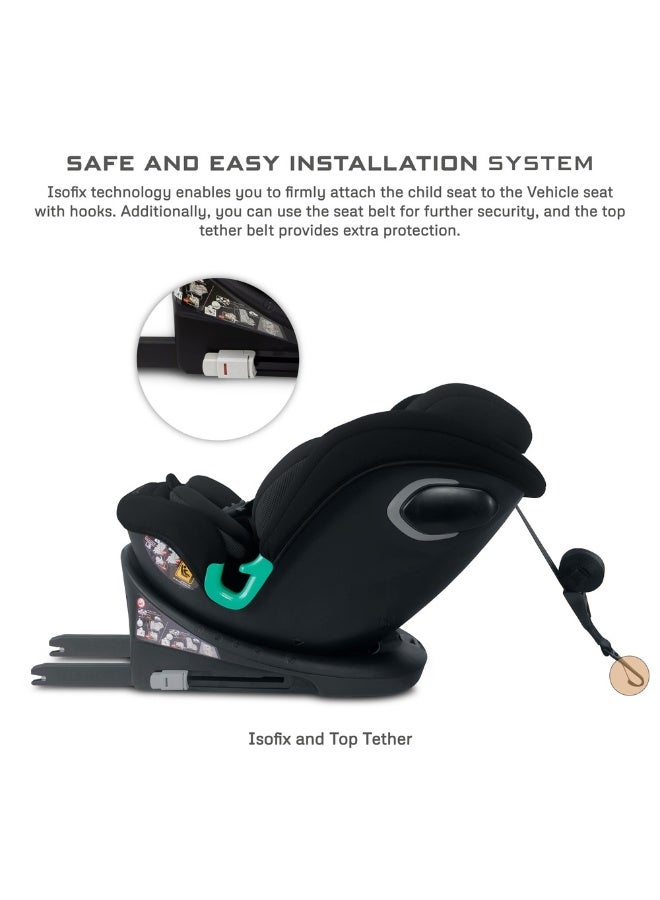 نيوبريز مقعد سيارة للأطفال -  درجة  -، مقعد تحويلي شامل للأطفال والرضع، معتمد ، قابل للإمالة والتعديل، حماية من الاصطدام الجانبي، إسفنج الذاكرة، من - سنة، - كجم، الفئة +، حزام خماسي النقاط - Image 3