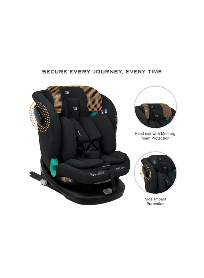 نيوبريز مقعد سيارة للأطفال -  درجة  -، مقعد تحويلي شامل للأطفال والرضع، معتمد ، قابل للإمالة والتعديل، حماية من الاصطدام الجانبي، إسفنج الذاكرة، من - سنة، - كجم، الفئة +، حزام خماسي النقاط - Image 4