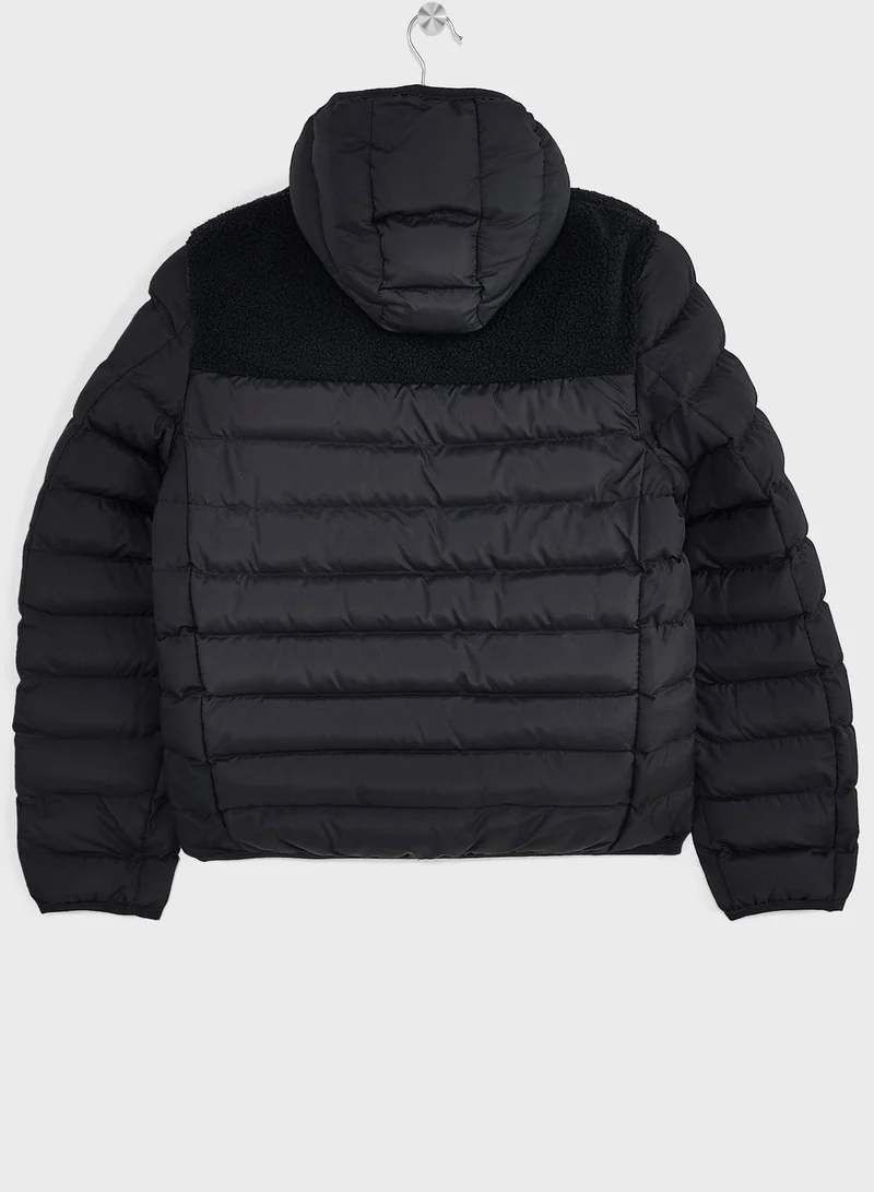 BRAVE SOUL Boys Borg Yoke Padded Hooded Jacket
