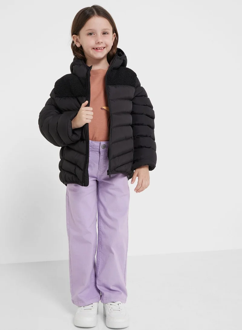 BRAVE SOUL Boys Borg Yoke Padded Hooded Jacket
