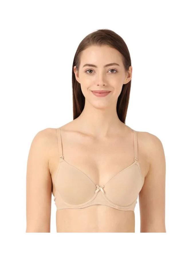 JOCKEY Jockey 1245 Women Under Wired Padded Super Combed Cotton Elastane Stretch Medium Coverage Multiway Styling T Shirt Bra with Detachable Straps Light Skin 38C