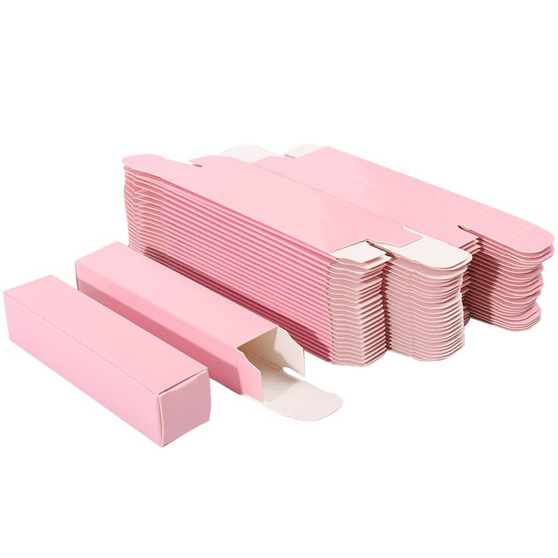 COSIDEA 50 PCS Empty Pink Lip Gloss Boxes W23 xW23 xH103mm 0909405 inch inch Cosmetic Perfume Mascara Box Packaging for Small Business Wholesale small Kraft Paper Box Luxury Holder Wrapping