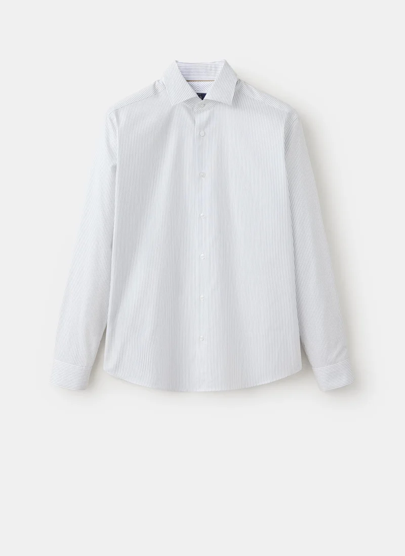 Mango Man  100% cotton slim-fit striped shirt for Men | Best Price UAE