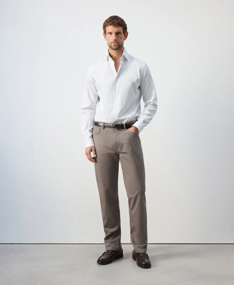 Mango Man  100% cotton slim-fit striped shirt for Men | Best Price UAE