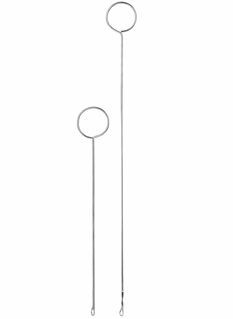 Excefore Loop Turner Hook with Latch, 2 Sizes (Long & Short), Stainless Steel Loop Turner for Fabric Tube Straps Belts Strips, DIY Knitting Accessories, Sewing Tools, Sewing Accessories and Tools. 4 pcs - Image 1