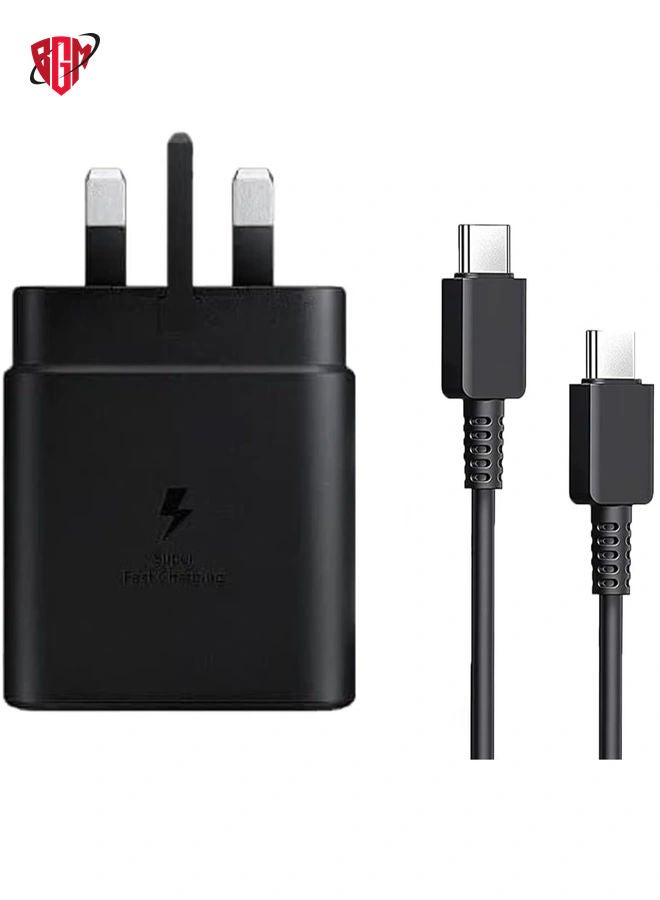 BGM 45W USB C Charger Super Fast Charger USB C with 5ft Cable for45W USB C Charger,compatible Samsung UK Travel Adaptor (45W with USB type C Cable) Black Samsung Super Fast Charger Type C Samsung Galaxy S - Image 1