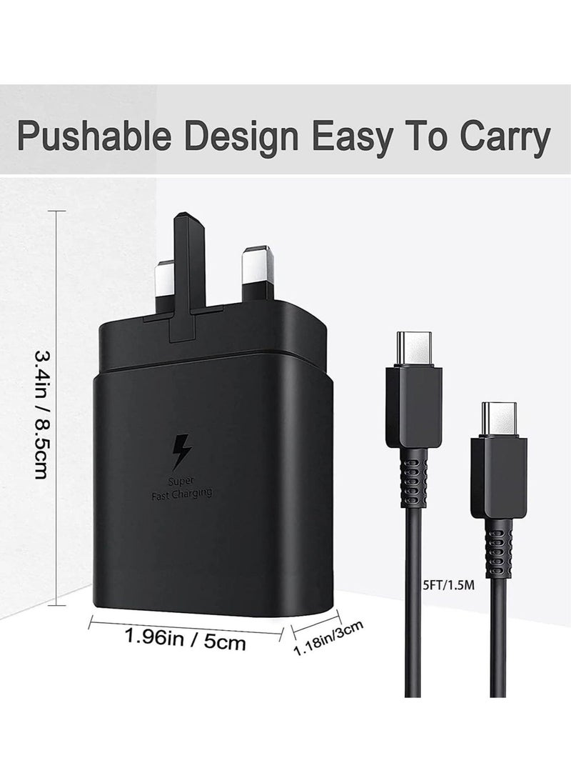 BGM 45W USB C Charger Super Fast Charger USB C with 5ft Cable for45W USB C Charger,compatible Samsung UK Travel Adaptor (45W with USB type C Cable) Black Samsung Super Fast Charger Type C Samsung Galaxy S - Image 3