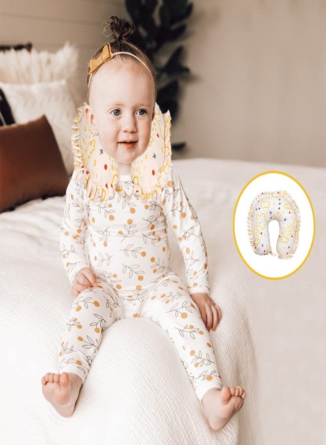 SafeChamp Shower Baby Travel Pillow, Infant Head and Neck Support Pillow for Car Seat, Pushchair, for 0-1 Years Old Baby. (Yellow) - Image 1