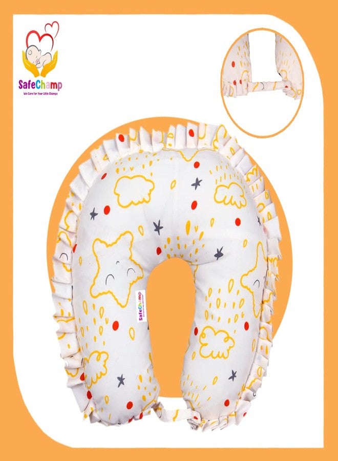 SafeChamp Shower Baby Travel Pillow, Infant Head and Neck Support Pillow for Car Seat, Pushchair, for 0-1 Years Old Baby. (Yellow) - Image 3