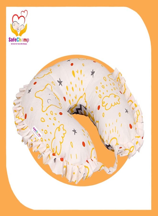 SafeChamp Shower Baby Travel Pillow, Infant Head and Neck Support Pillow for Car Seat, Pushchair, for 0-1 Years Old Baby. (Yellow) - Image 2